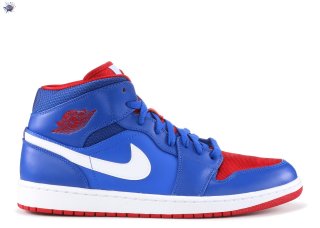 Meilleures Air Jordan 1 "Detroit Pistons" Bleu Rouge Blanc (554724-407)