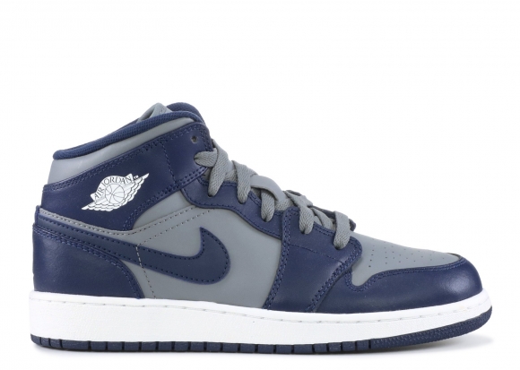 Meilleures Air Jordan 1 Mid 9(Gs) "Georgetown" Gris Marine Blanc (554724-006)