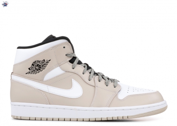 Meilleures Air Jordan 1 Mid "Desert Sand" Blanc Noir (554724-047)