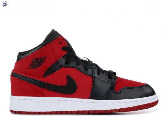 Meilleures Air Jordan 1 Mid Gs Rouge Noir (554725-610)