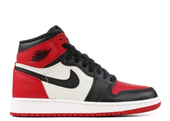 Meilleures Air Jordan 1 Retro High Og Bg (Gs) "Bred Toe" Blanc Noir Rouge (575441-610)