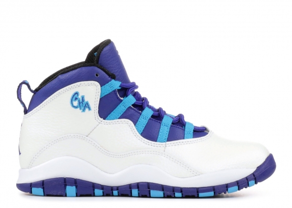 Meilleures Air Jordan 10 Retro Bp "Charlotte" Blanc Bleu (310807-107)