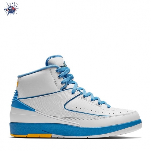 Meilleures Air Jordan 2 "Melo" 2018 Bleu Blanc Jaune (308308-141)