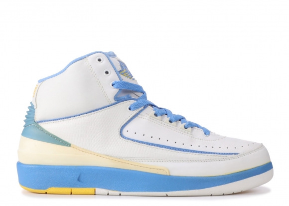 Meilleures Air Jordan 2 Retro "Carmelo" Blanc Bleu Jaune (308308-141)