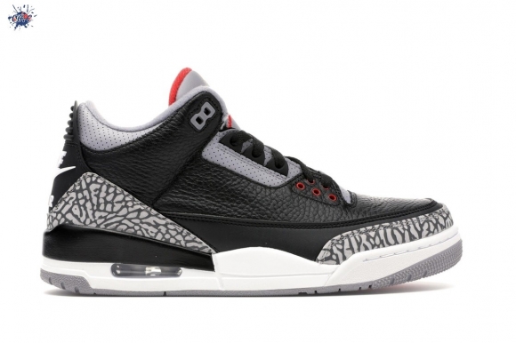 Meilleures Air Jordan 3 "Black Cement" Og 2018 Noir Rouge Gris (854262-001)