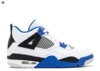 Meilleures Air Jordan 4 Retro Bg (Gs) "Motor Sport" Blanc Bleu (408452-117)