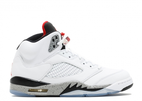 Meilleures Air Jordan 5 Retro "Blanc Cement" Blanc (136027-104)