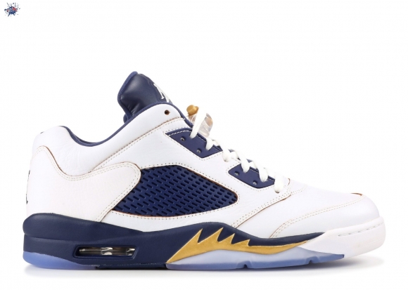 Meilleures Air Jordan 5 Retro Low "Dunk From Above" Blanc Marine (819171-135)