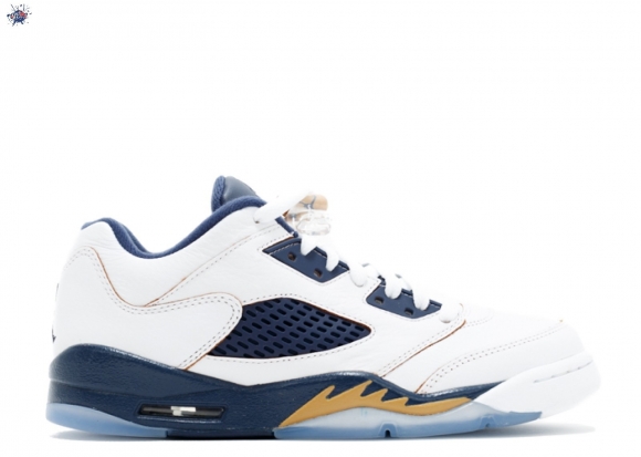 Meilleures Air Jordan 5 Retro Low (Gs) "Dunk From Above" Blanc Marine (314338-135)