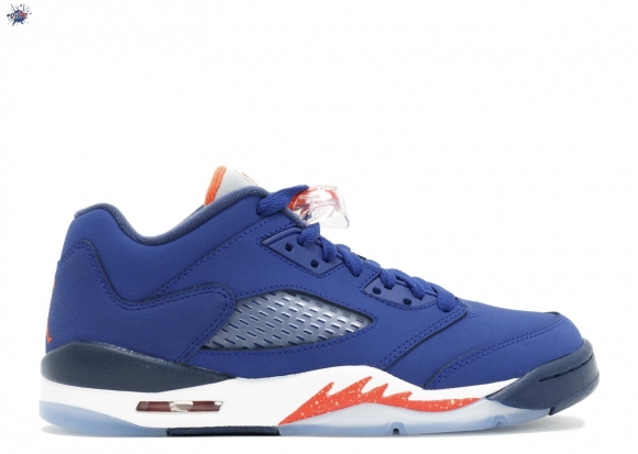 Meilleures Air Jordan 5 Retro Low (Gs) "Knicks" Bleu Orange (314338-417)