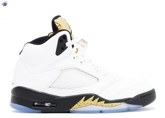 Meilleures Air Jordan 5 Retro "Olympic Gold" Blanc Or (136027-133)