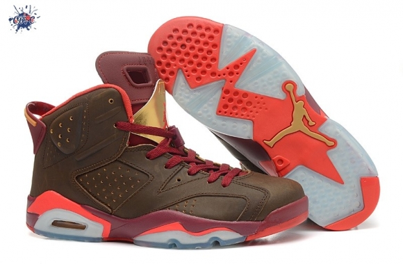 Meilleures Air Jordan 6 "Championship Cigar" Marron Rouge Or