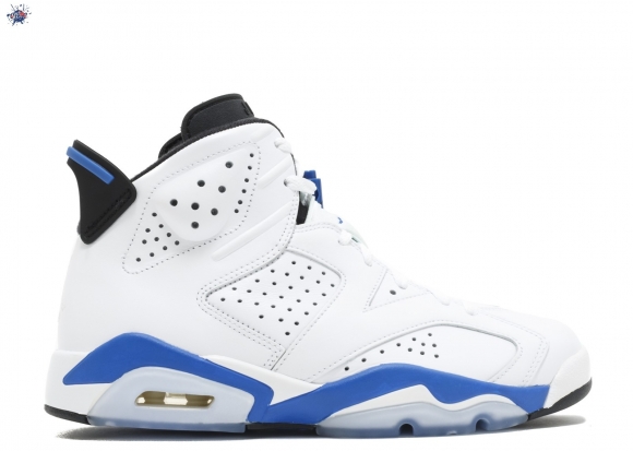 Meilleures Air Jordan 6 Retro "Sport Bleue" Blanc Bleu (384664-107)