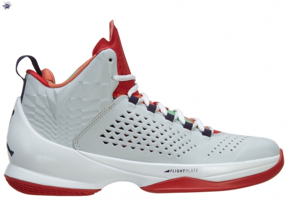 Meilleures Air Jordan Melo M11 Blanc Gris Rouge (716227-015)