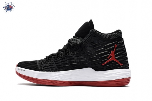 Meilleures Air Jordan Melo M13 Noir Rouge Blanc (881562-002)