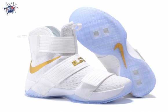 Meilleures Nike Lebron Soldier X 10 Blanc Métallique Or