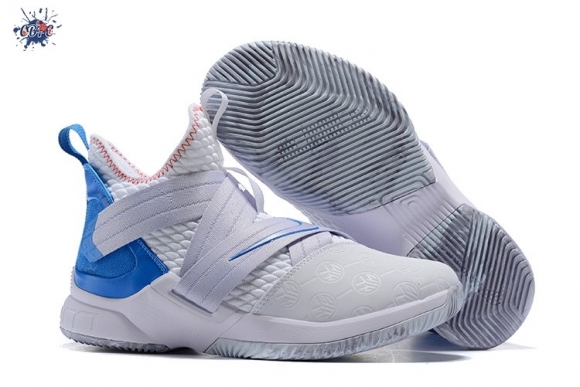 Meilleures Nike Lebron Soldier XII 12 Blanc Bleu