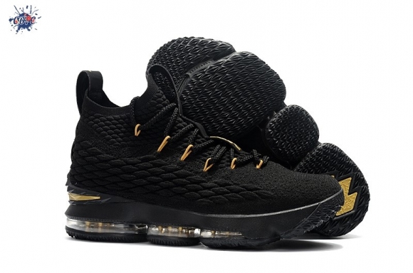 Meilleures Nike Lebron XV 15 Enfant Noir Or