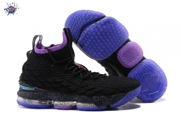 Meilleures Nike Lebron XV 15 Noir Pourpre Bleu