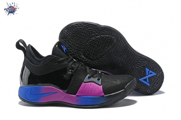 Meilleures Nike PG 2 Noir Pourpre Bleu