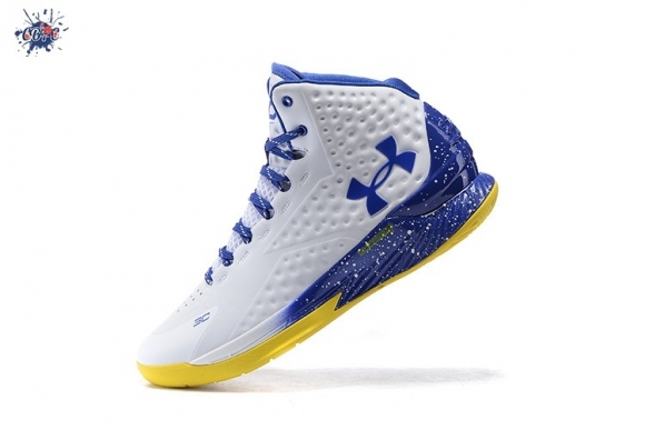 Meilleures Under Armour Curry 1 Blanc Jaune Bleu