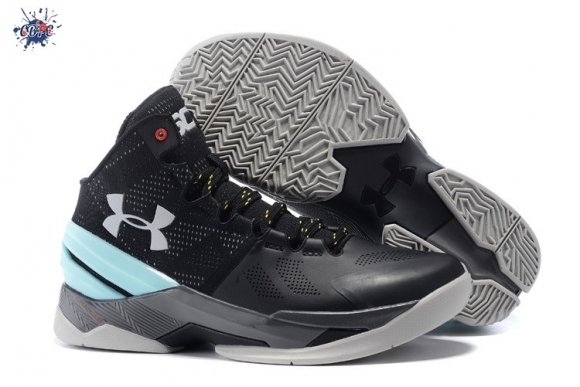 Meilleures Under Armour Curry 2 Noir Gris Menthe