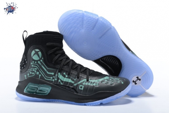 Meilleures Under Armour Curry 4 "More Power" Noir Métallique Vert