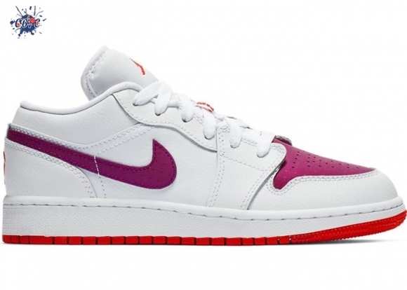 Meilleures Air Jordan 1 Low (GS) Blanc True Berry (554723-161)