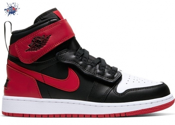 Meilleures Air Jordan 1 Flyease (GS) "Bred White Toe" Noir Rouge (CT4897-001)