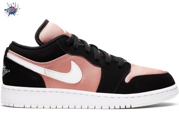 Meilleures Air Jordan 1 Low (GS) Noir Blanc Rose Or (554723-090)