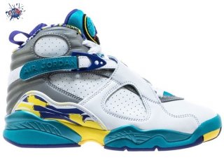 Meilleures Air Jordan 8 Retro Femme "Blanc Aqua" 2019 Blanc (CI1236-100)