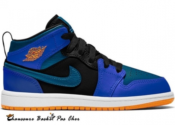 Air Jordan 1 Mid Coureur Bleu (Ps) Vert Abîme (640734-440)