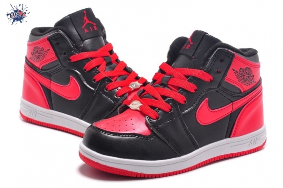 Meilleures Air Jordan 1 Noir Rouge Enfant