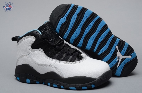 Meilleures Air Jordan 10 Blanc Noir Bleu Enfant