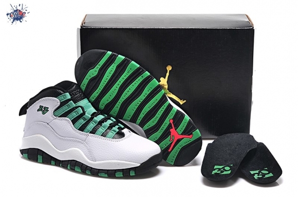 Meilleures Air Jordan 10 Blanc Noir Vert