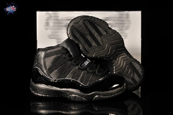 Meilleures Air Jordan 11 All Noir Enfant