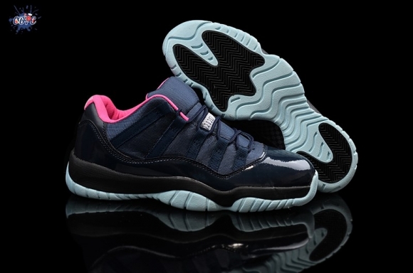 Meilleures Air Jordan 11 Foncé Bleu Rose