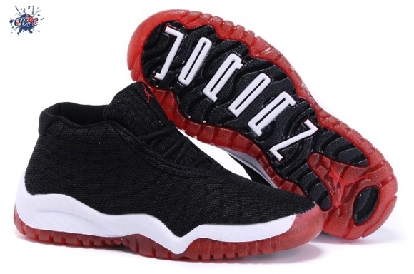 Meilleures Air Jordan 11 Noir Blanc Rouge Enfant