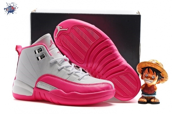 Meilleures Air Jordan 12 Blanc Rose Enfant