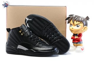 Meilleures Air Jordan 12 Noir Gris Or