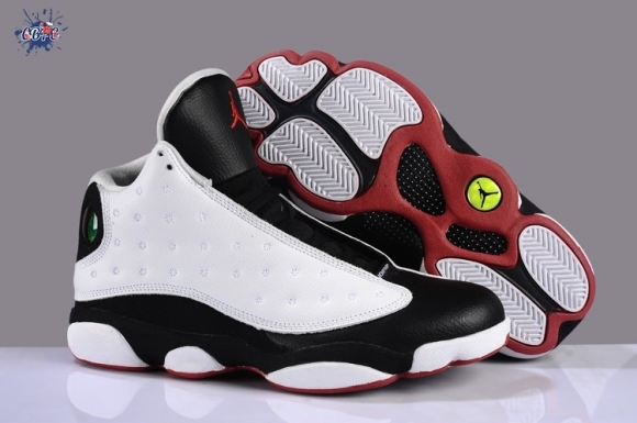 Meilleures Air Jordan 13 Blanc Noir Rouge Vert