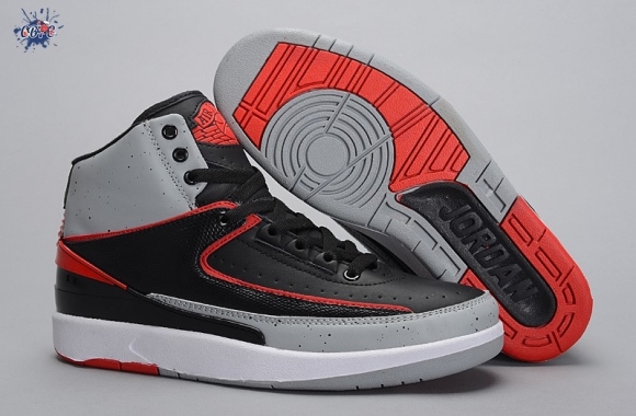 Meilleures Air Jordan 2 Gris Noir Rouge