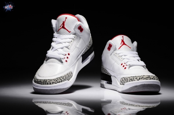 Meilleures Air Jordan 3 Blanc Gris Rouge