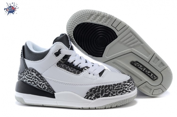 Meilleures Air Jordan 3 Blanc Noir Enfant