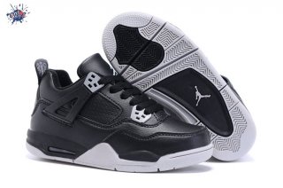 Meilleures Air Jordan 4 Blanc Noir Enfant