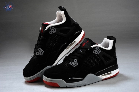 Meilleures Air Jordan 4 Gris Noir Rouge