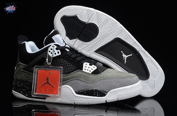 Meilleures Air Jordan 4 Vert Noir Blanc Gris