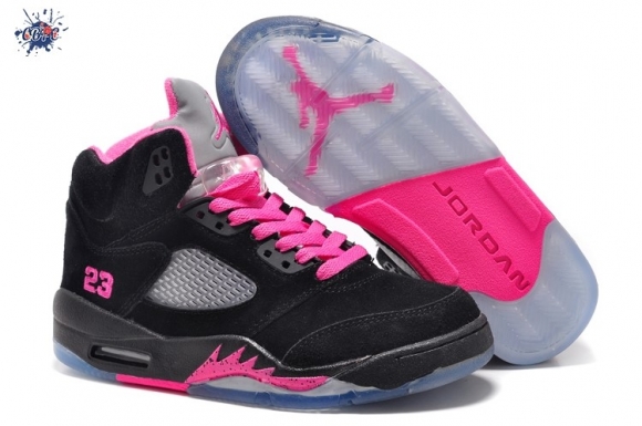 Meilleures Air Jordan 5 Noir Rose Gris