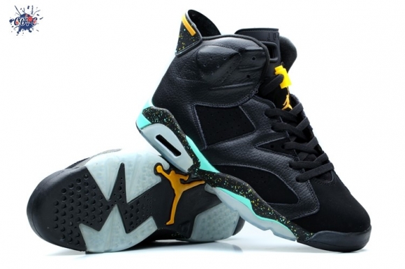 Meilleures Air Jordan 6 Noir Jaune Bleu