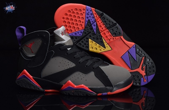 Meilleures Air Jordan 7 Noir Gris Orange Pourpre